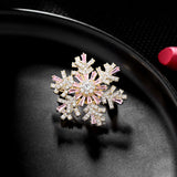 Crystal Rhinestones Unicorn Rotatable Snowflake Brooch Pin