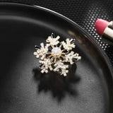 Crystal Rhinestones Unicorn Rotatable Snowflake Brooch Pin