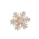 Crystal Rhinestones Unicorn Rotatable Snowflake Brooch Pin
