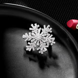 Crystal Rhinestones Unicorn Rotatable Snowflake Brooch Pin