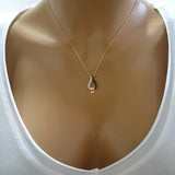 925 Silver Zircon Tulip Necklace For Women Valentines
