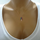 925 Silver Zircon Tulip Necklace For Women Valentines