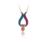 925 Silver Zircon Tulip Necklace For Women Valentines