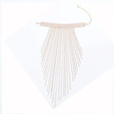 Hand Beaded Long Tassel Necklace Statement Choker for Women Party