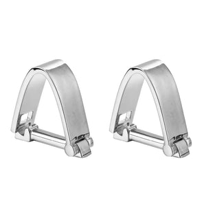 Silver Rhinestone Cuff Button Cufflinks for Men