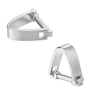 Silver Rhinestone Cuff Button Cufflinks for Men