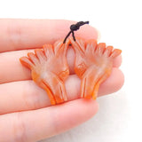 Natural Amazonite Carved Wolf Head Earring Bead 29x26x4mm