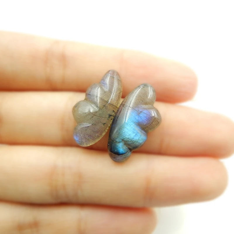 Labradorite Cabochons 20x10x4mm Faceted Natural Stone 2.8g