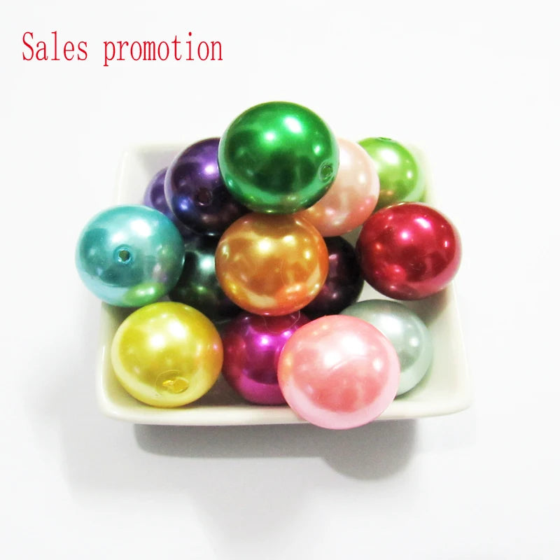 20mm 100pcs Mixed Acrylic Pearl Beads Chunky Jewelry