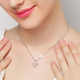Silver 925 Horse Pendant Necklace Heart Women Fine Jewelry