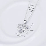 Silver 925 Horse Pendant Necklace Heart Women Fine Jewelry