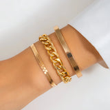 Bohemian Snake Chain Bracelet Set, Vintage Jewelry