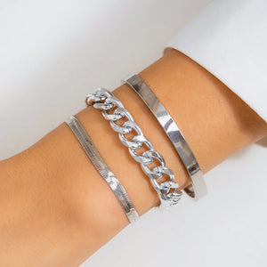Bohemian Snake Chain Bracelet Set, Vintage Jewelry