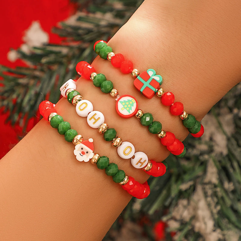 Bohemian Santa Claus Beaded Bracelet Christmas Jewelry