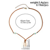 Bohemian Acrylic Shell Pendant Choker Brown Velvet Clavicle Necklace