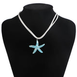 Bohemian Starfish Pendant Necklace Romantic Velvet Clavicle Jewelry