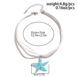 Bohemian Starfish Pendant Necklace Romantic Velvet Clavicle Jewelry
