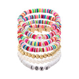 Bohemian Metal Star Chain Acrylic Letter Beads Bracelet Gothic Charm Bracelet