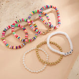 Bohemian Metal Star Chain Acrylic Letter Beads Bracelet Gothic Charm Bracelet