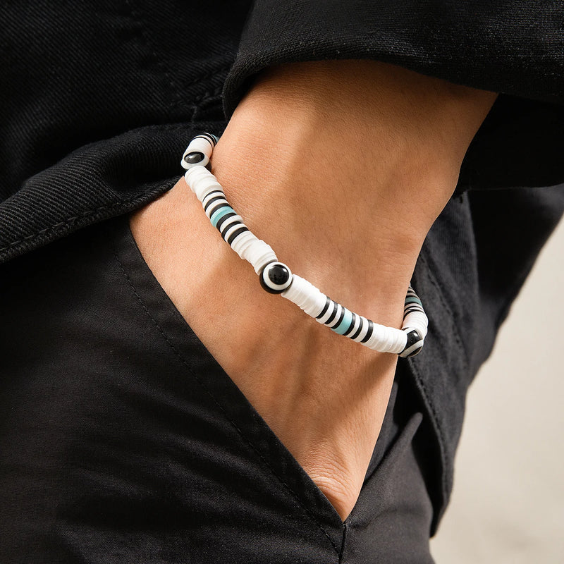 Bohemian Soft Clay Eye Bead Bracelet Men's Jewelry