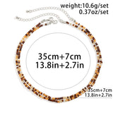 Boho Double Layered Acrylic Seed Bead Chain Clavicle Necklace