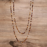 Boho Double Layered Acrylic Seed Bead Chain Clavicle Necklace