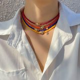 Boho Multicolor Beaded Star Pendant Necklace