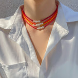Boho Multicolor Beaded Star Pendant Necklace