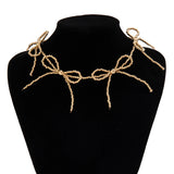 Beaded Bow Necklace Ball Bead Chain Wedding Jewelry