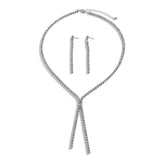 Rhinestone Chain Tassel Chest Necklace Wedding Party Jewelry Set