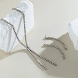 Rhinestone Chain Tassel Chest Necklace Wedding Party Jewelry Set