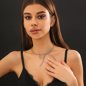Vintage Big Bow & Acrylic Ball Beads Necklace