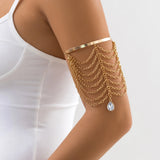 Water Drop Glass Pendant Arm Cuff Bracelet