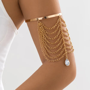 Water Drop Glass Pendant Arm Cuff Bracelet