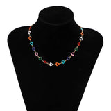 Multicolor Heart Chain Collarbone Choker Necklace