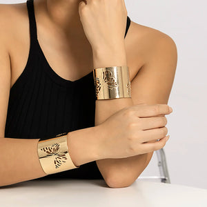 Exaggerated Metal Adjustable Cuff Bracelet