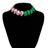 Geometric Crystal Chain Clavicle Necklace Water Drop Choker Women's Neck Jewelry