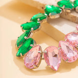Geometric Crystal Chain Clavicle Necklace Water Drop Choker Women's Neck Jewelry