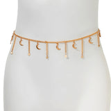 Metal Star Moon Tassel Pendant Waist Chain Vintage Sexy Bikini Beach Belly Body