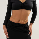 Metal Star Moon Tassel Pendant Waist Chain Vintage Sexy Bikini Beach Belly Body