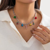 Metal Bell Pendant Necklace Women's Christmas Jewelry Gift