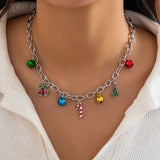 Metal Bell Pendant Necklace Women's Christmas Jewelry Gift
