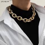 Chunky Link Chain Necklace for Women Men Goth Punk Acrylic Thick Neck Chains