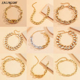 Chunky Link Chain Necklace for Women Men Goth Punk Acrylic Thick Neck Chains