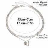 Baroque Pearl Necklace Punk Thin Box Chain Men's Jewelry