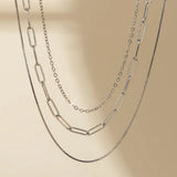 Gothic Chain Short Necklace Punk Thin Snake Chain Layered Necklace
