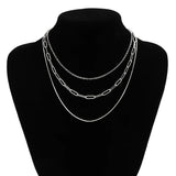 Gothic Chain Short Necklace Punk Thin Snake Chain Layered Necklace