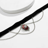 Gothic Velvet Choker Necklace Spider Pendant Halloween Cosplay Jewelry