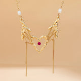 Gothic Heart Necklace Liquid Metal Choker Women's Jewelry