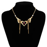 Gothic Heart Necklace Liquid Metal Choker Women's Jewelry